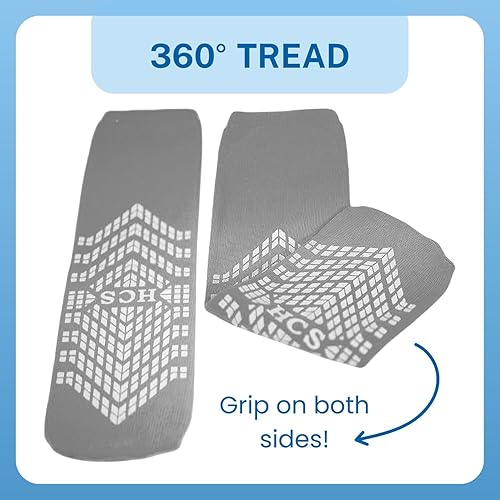 Miniatura 5 de HCS Calcetines de hospital (6 pares)  Banda de rodadura única en todo el contorno  Calcetines antideslizantes para ancianos, pantuflas de pacientes