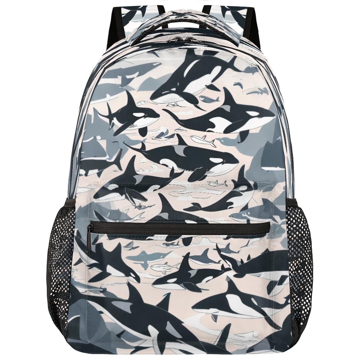 cfpolar Whale Backpack for School, Sea Animal Killer Whale Laptop Backpack Water Resistant Bookbag Computer Bag Travel Hiking Camping Rucksack Daypack