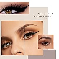 Vista 7 de Paleta de sombra de ojos mate 4 en 1, sombra de ojos marrón topo neutro para mujeres mayores, maquillaje de sombra de ojos en polvo mezclable