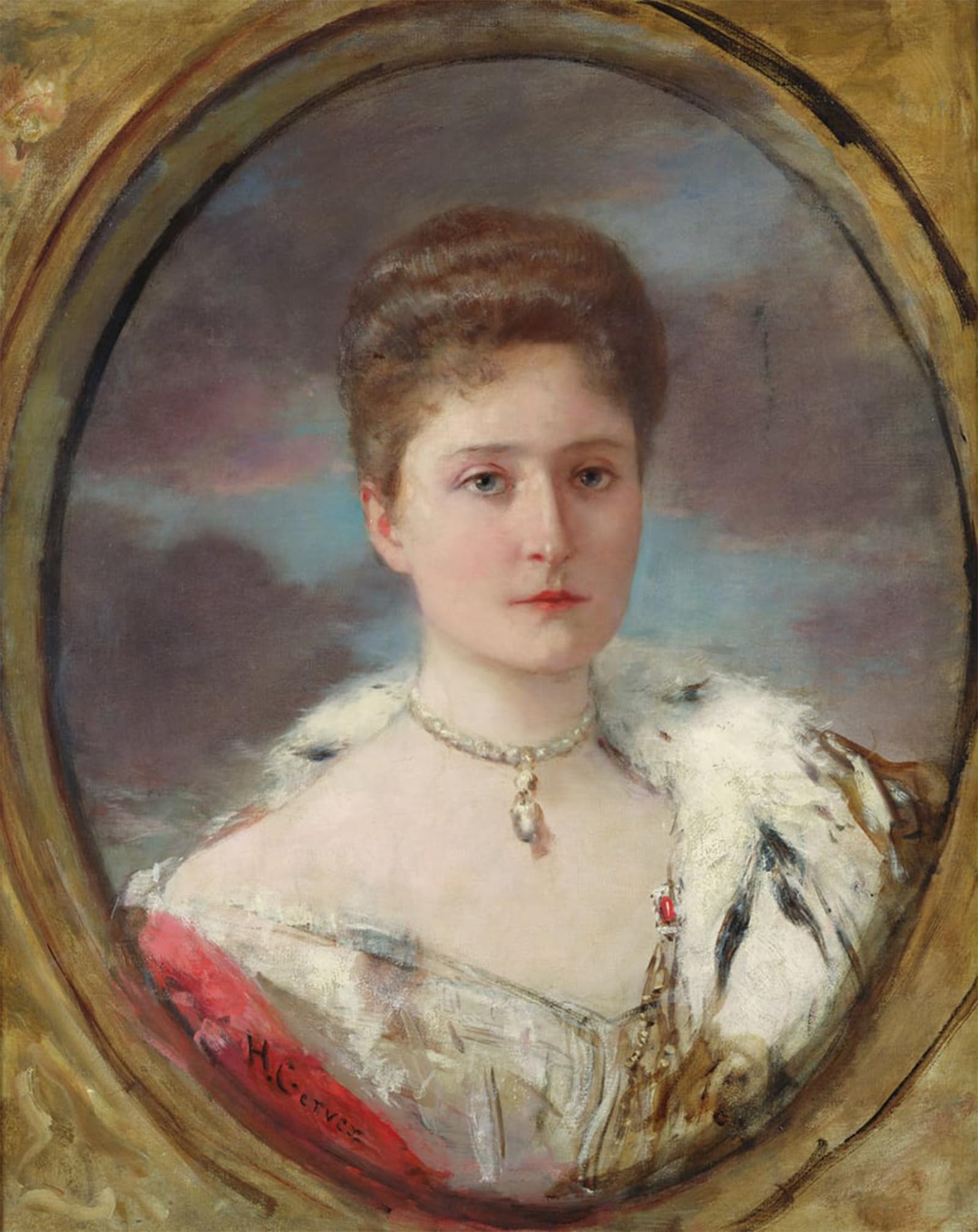 SERENDIPITP Vintage Picture Print on Canvas Wall Art Poster Portrait of Tsarina Alexandra by Henri Gervex Artwork Print Poster for Wall Decor 60x90cm