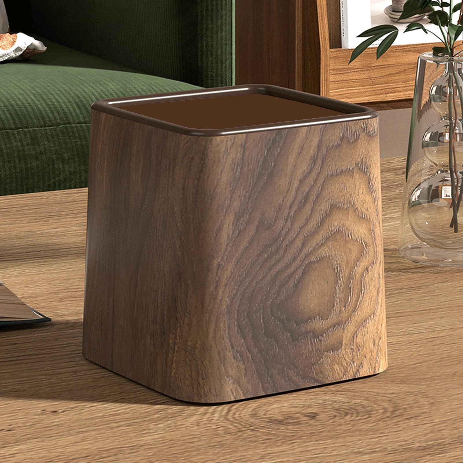 Papelera De Escritorio - Contenedor Compacto Para Mesa - Cubo de Basura Retro con Tapa Ahorra Espacio para Habitación Infantil Cocina Residencia Universitaria