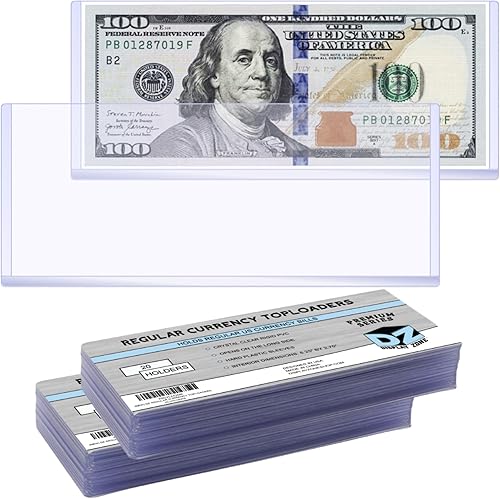 Toploads regulares de billetes de dólar, fundas protectoras de papel para coleccionistas, soportes de plástico transparente para efectivo, 40