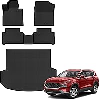 Vista 25 de Auxko Alfombrillas para todo tipo de clima, aptas para Hyundai Palisade 7 y 8 asientos 2020-2024 2025, juego de accesorios de goma de elastómero