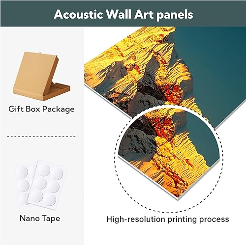 Miniatura 3 de SoniQuell Art Acoustic Panels, 48" x 32" Sound Absorbing Panels, Decorative Sound Dampening Panels 8 Pack, Acoustical Soundproof Wall Panels,