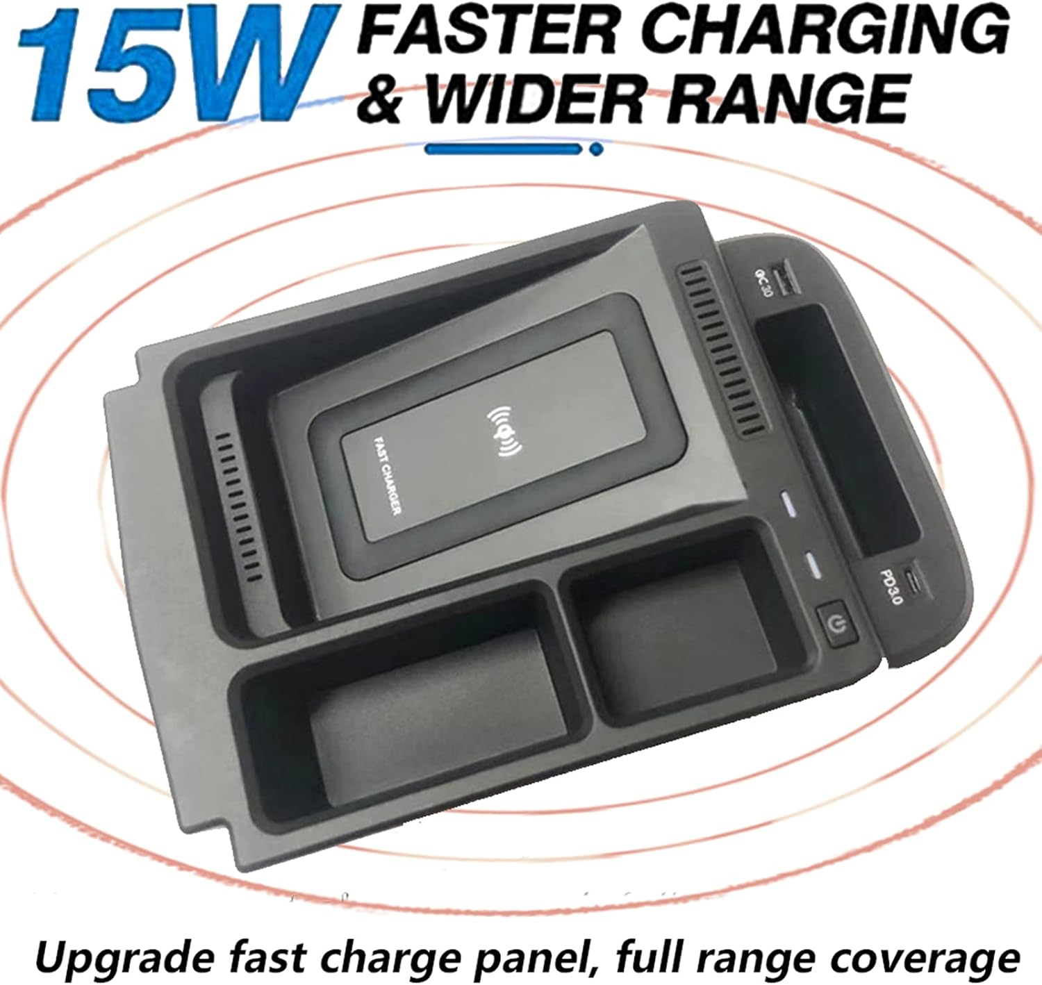 justgjs car wireless charger mount fit for honda crv 2017 2021 center console accessory panel qi 15w max with qc3 0 usb compatible %e2%80%8bwith iph