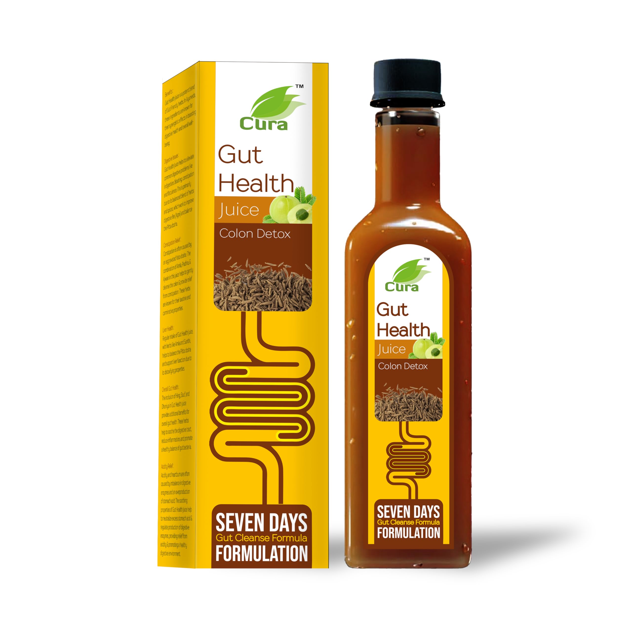 Cura Ayurveda Gut Health Juice 500ml | Colon Detox juice | Improves Probiotic Activity, Gut Health & Digestion | Tackles Bloating, Gas & Constipation-image-6