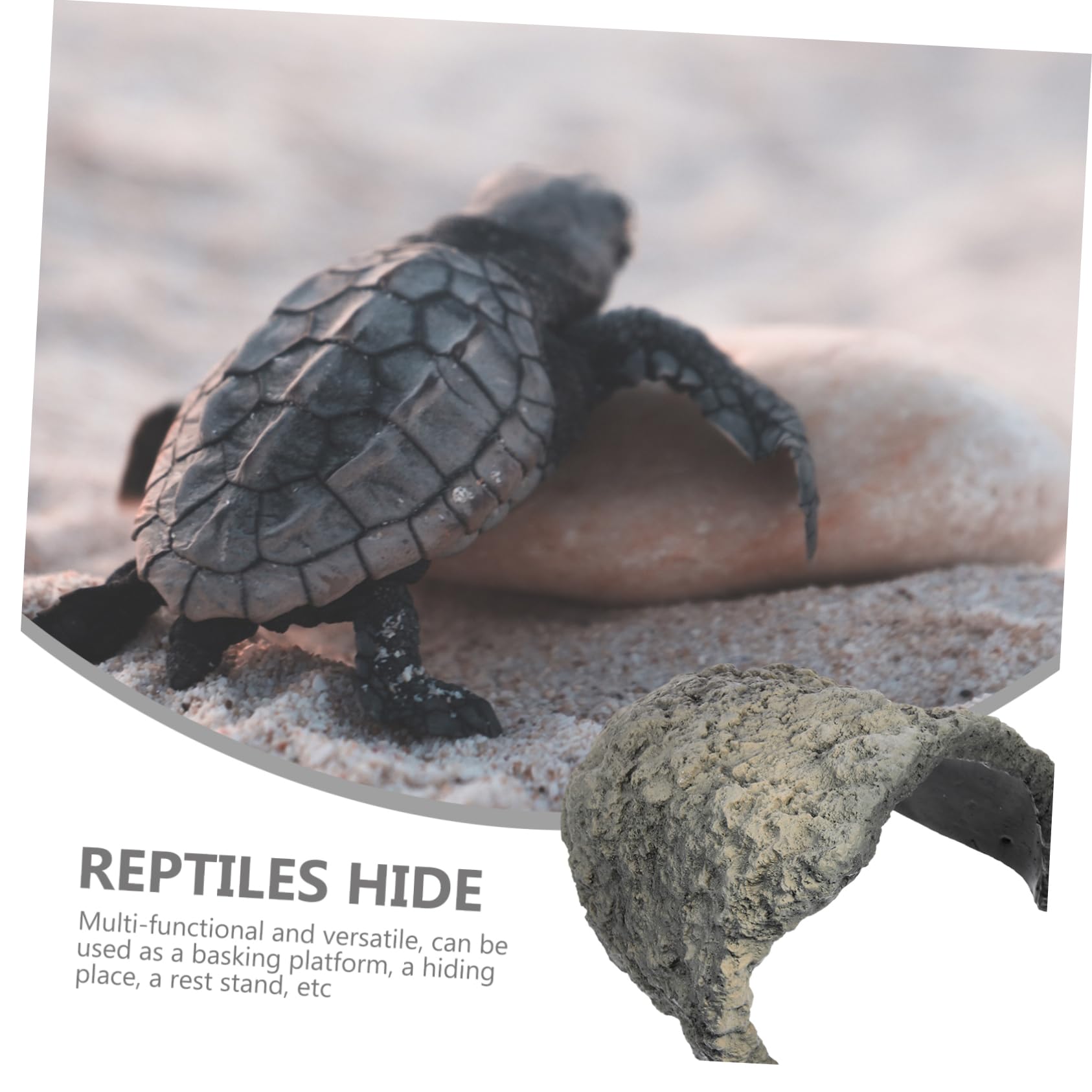 BESPORTBLE Refugio De Resina para Reptiles Cueva Decorativa para Terrario Escondite Natural para Tortugas Ranas y Lagartos Accesorio De Paisajismo para Acuarios y Terrarios
