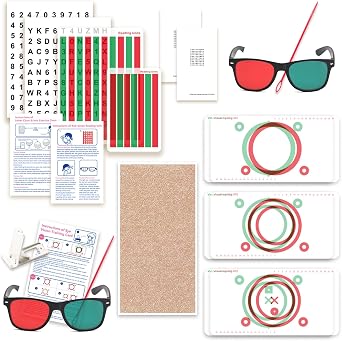 Vision Training Convergence & Divergence Kit & Red Green Vision Training Glasses