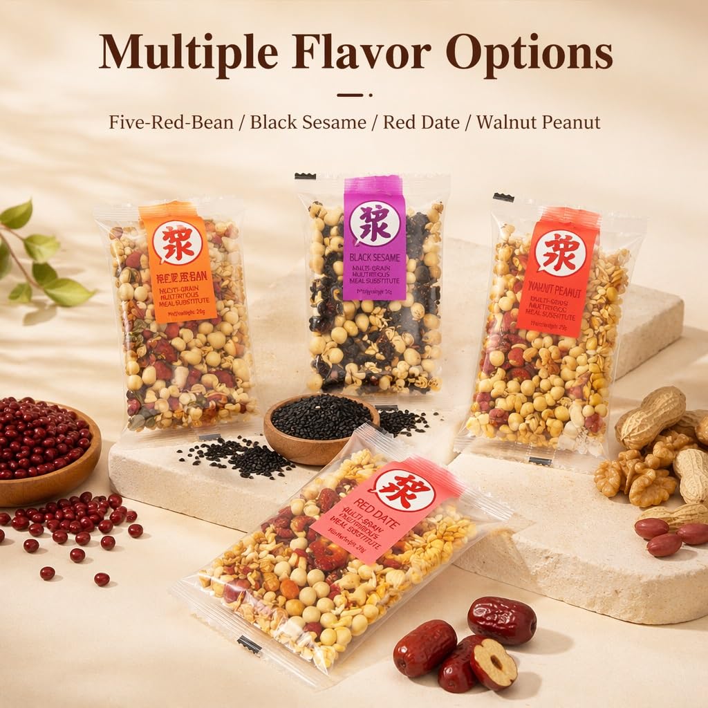 35 G X 30 Paquetes De Mezcla Leche Soja En Polvo Multigrano, Sabores Variados Como Sésamo Negro Y Frijol Rojo, Instantáneo For Licuadora Máquina