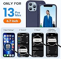 Vista 131 de Miracase Funda diseñada para iPhone 13 Pro Max con protector de pantalla, [forro de microfibra suave antiarañazos], funda protectora de silicona