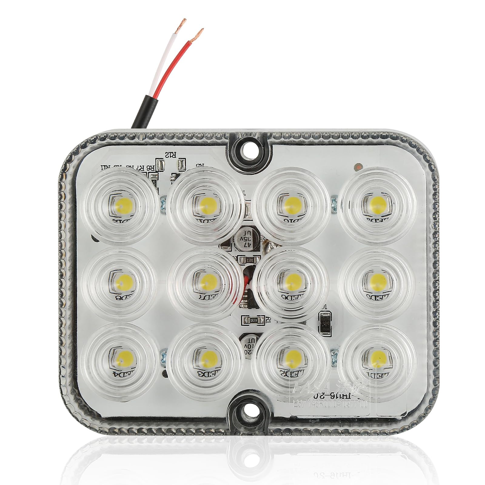 SPARKMOTO 1 x 12V 24V LED Trailer Reverse Light, Submersible Led Reverse Light For Trailer,Tractor,Caravan, White Led Trailer Rear Light Reversing Light