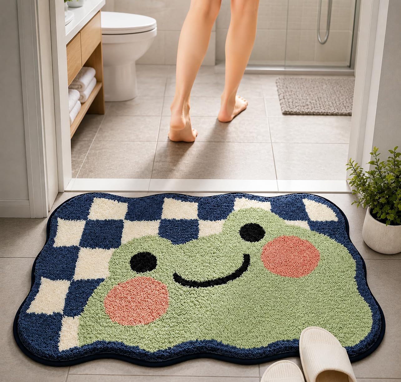 Roseate Frog Super Soft Anti Skid (40x60 cm) Super Absorbent Mats Microfibre 2000 GSM Door Mats for Home/Bathroom/Bedroom/Kitchen/Floor Mat (Pack of 1)-image-9