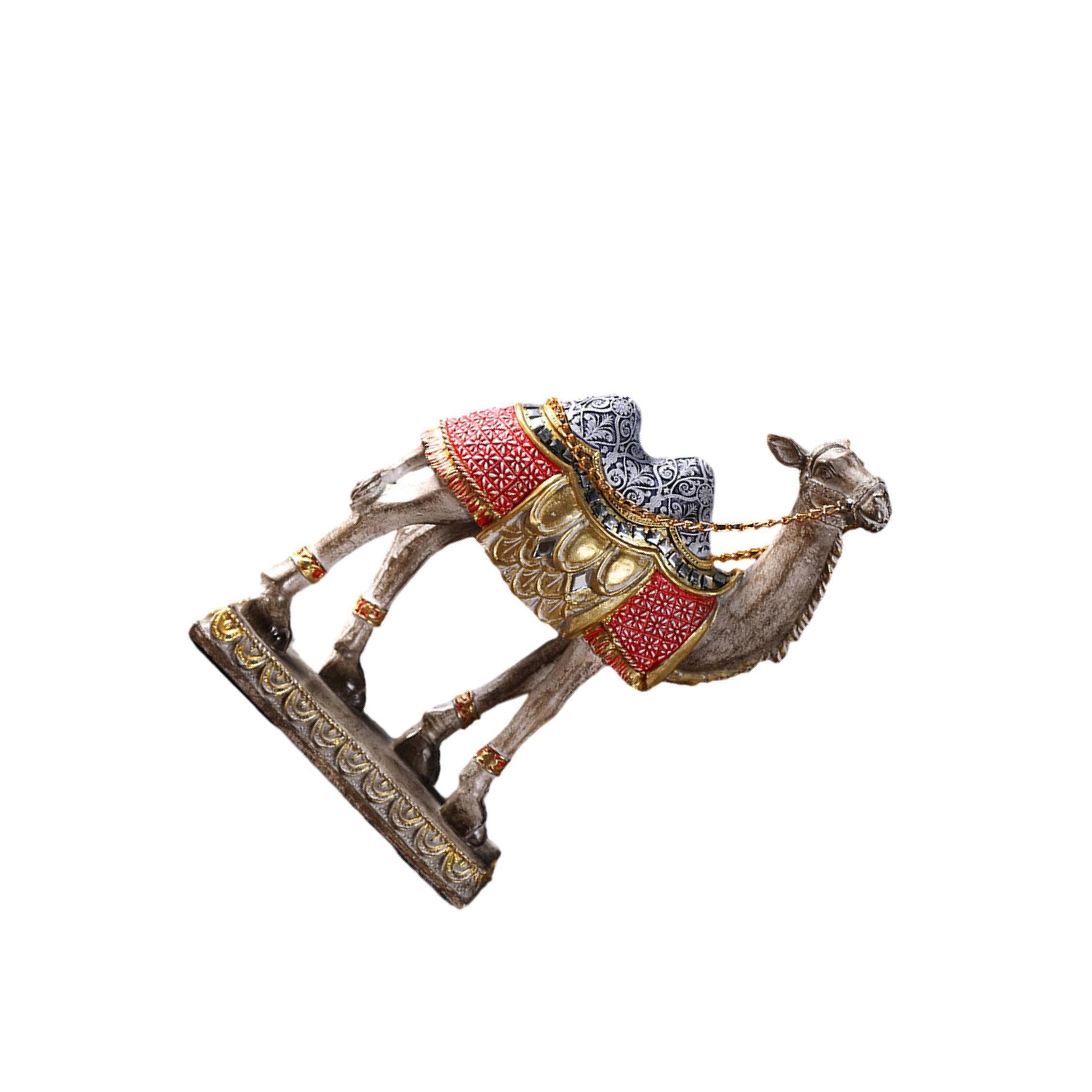 TWISAXC Colorful Desktop Figurine Camel Animal Statue With Vivid Workmanship Home Decoration Gifts Interesting And for Creative Resin Animal Statue Collectible Camel Sculpture, Blue, 18.5x14x5.5cm