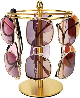 Sunglasses Organizer Display Stand, Eyeglass Holder Rack for 12 Pairs of Glasses, Stainless Steel (Gold)