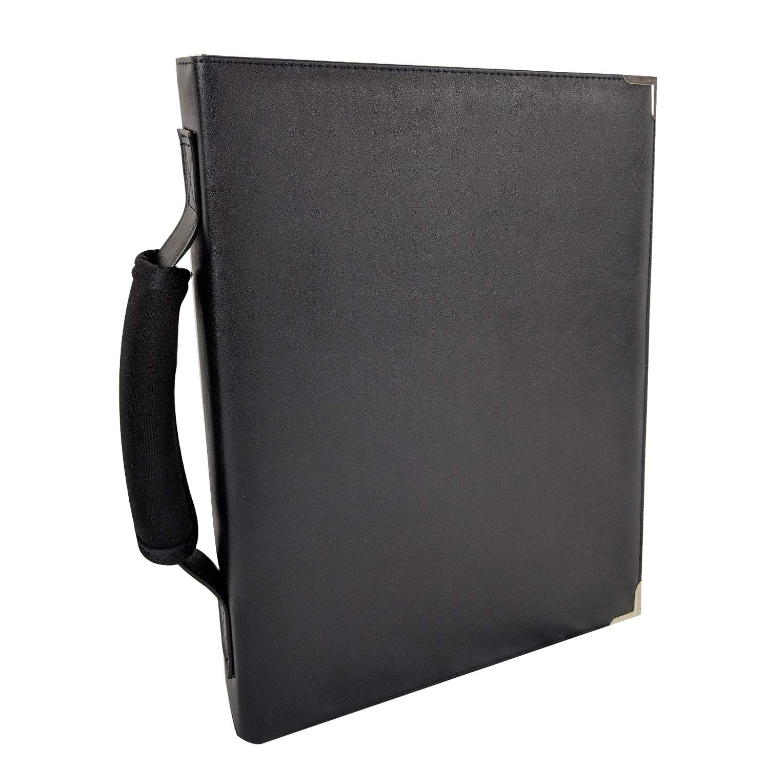 MSP-240-11.5" x 13.75" Large Sheet Music Folder With Retaining Straps + Bonus Metal Music Book Clip for Orchestra, Band, Instrument Player (Bundle Set)