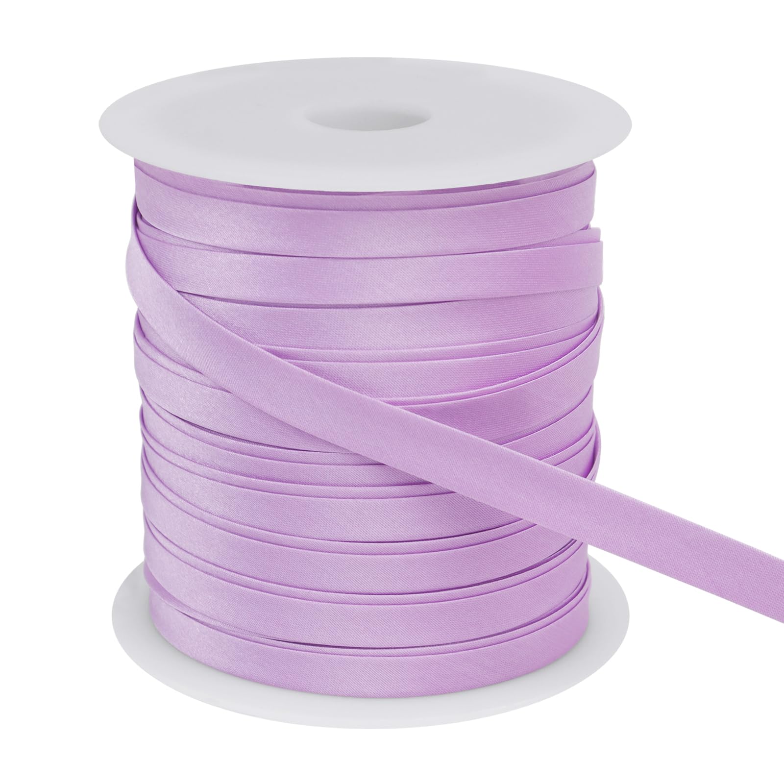 LEREATI Satin Bias Binding Tape for Sewing 2/5 Inch x 50m Sewing Bias Tape Double Fold, Upholstery Webbing Tape for Sewing, Bunting, Seaming, Quilting, Hemming (Light Pink)