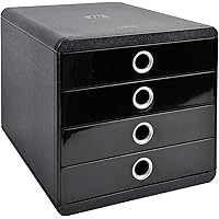 Exacompta 314438D Cassettiere, Nero/Argento