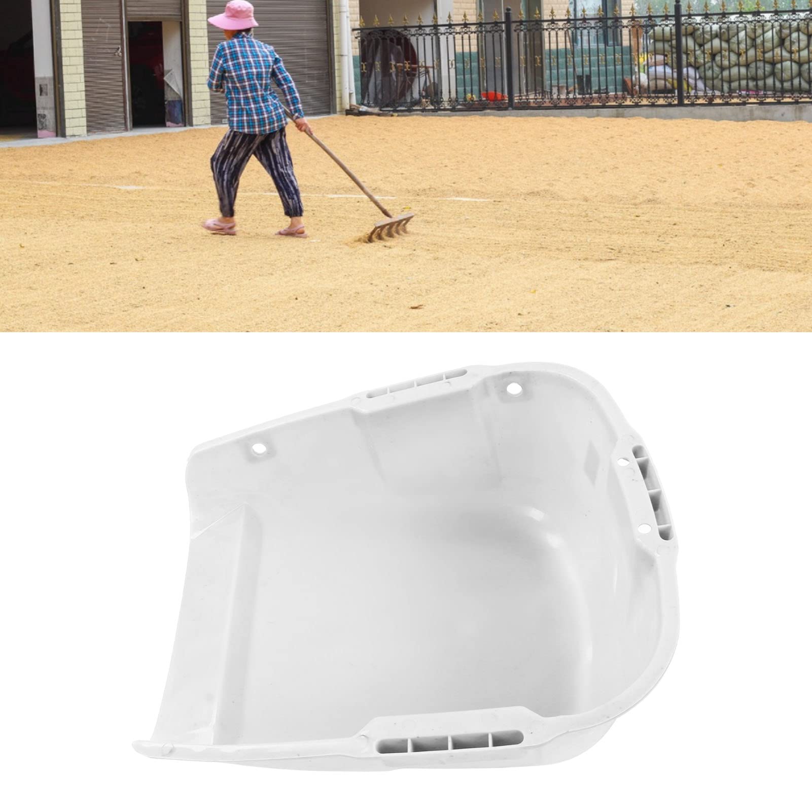 Cocoarm Paletta per Carichi Pesanti Paletta per Rifiuti Grande in Plastica PP 44 X 38 X 18 Cm Doppio Manico Grande capacità Resistente all'usura per l'essiccazione di Cereali Raccolta della (WHITE)