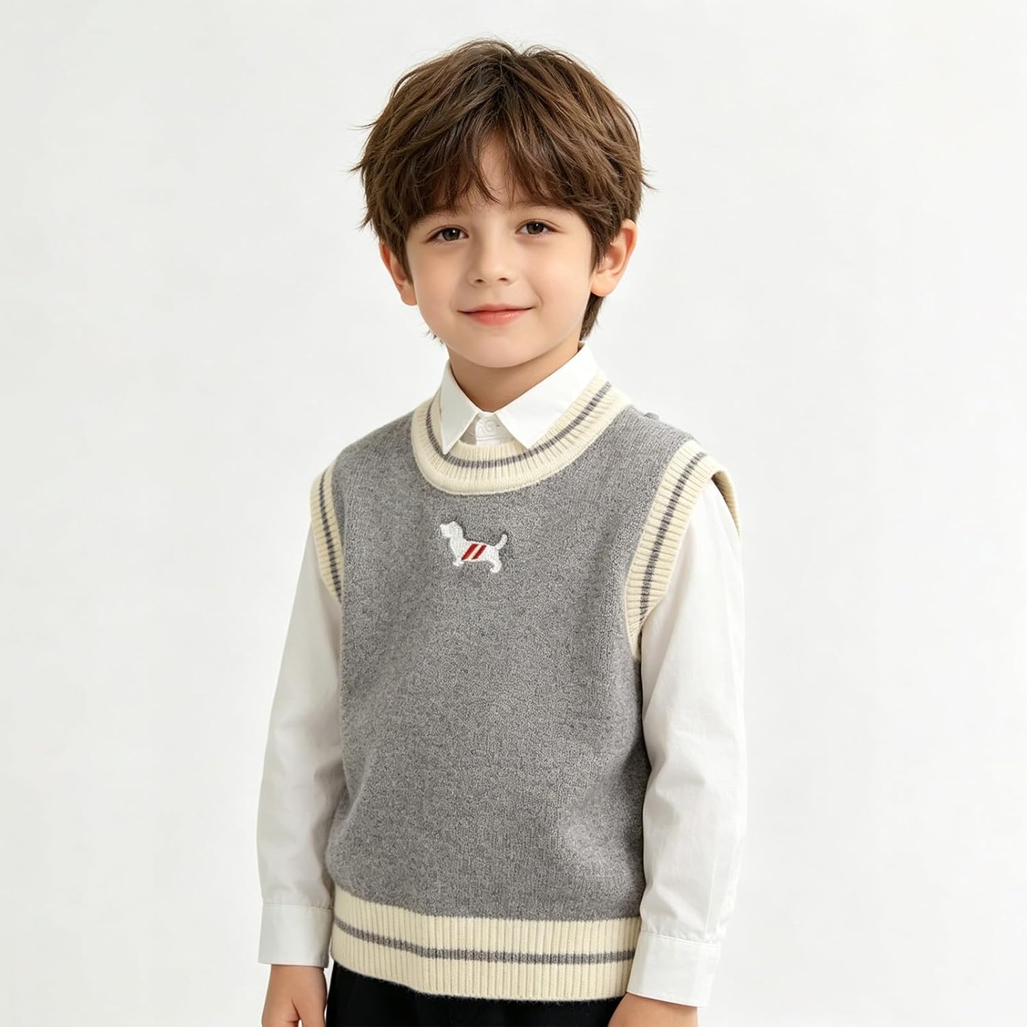 Kids School Uniform Sweater Vest Crew Neck School Uniform Knit Tank Tops Back to School Cute Graphic Color Block