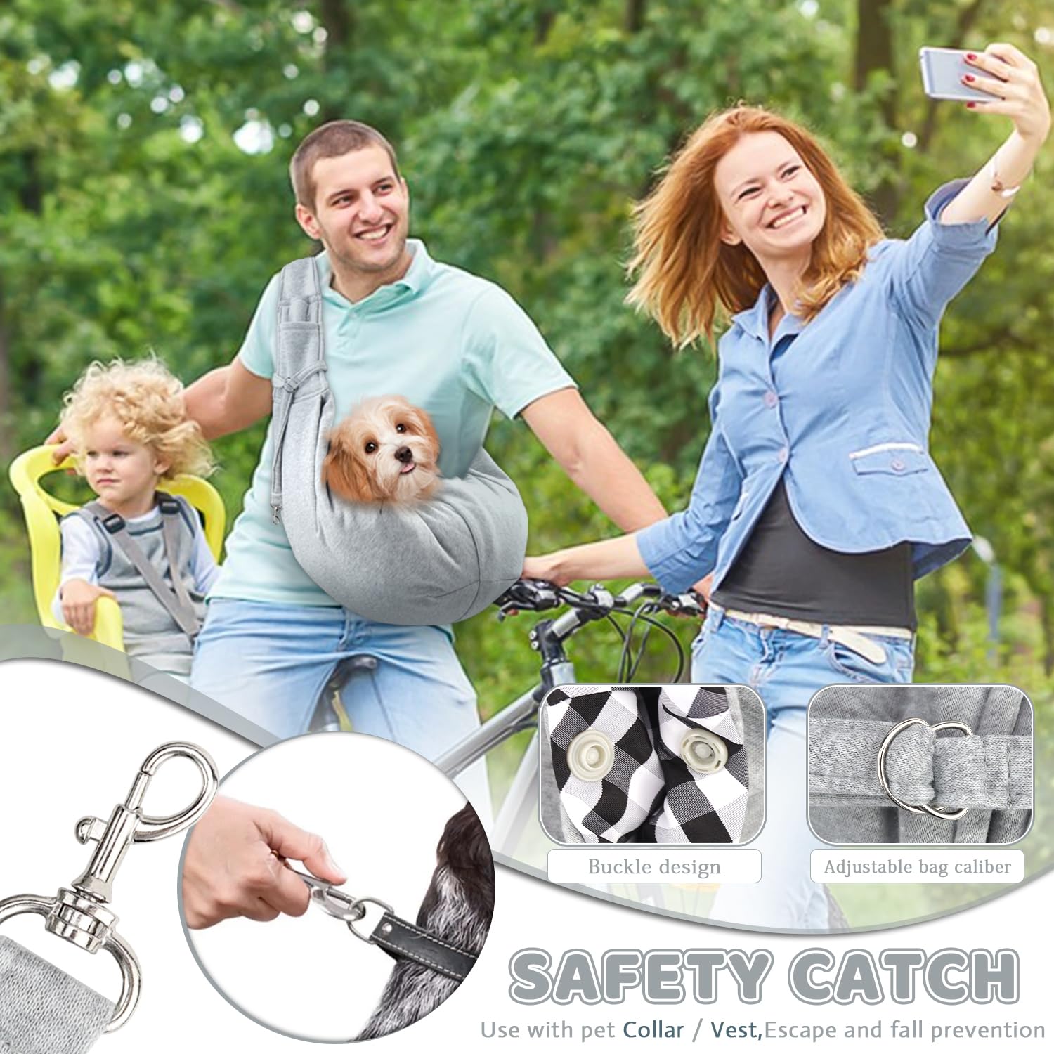 Bandolera para Perro Transportín para Perros Bolsa de Hombro para Mascotas Ajustable Gris con Toalla para Mascotas para Perros Gatos Pequeño y Medianos (Gris)