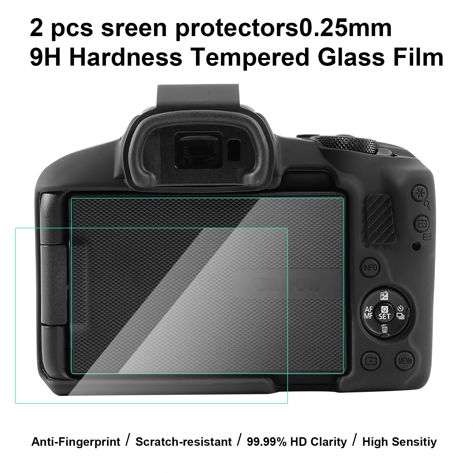 Custodia in silicone per Canon EOS R50 Custodia, accessori con 2 pellicole protettive per schermo, protezione lente rimovibile per fotocamera digitale Canon EOS R50
