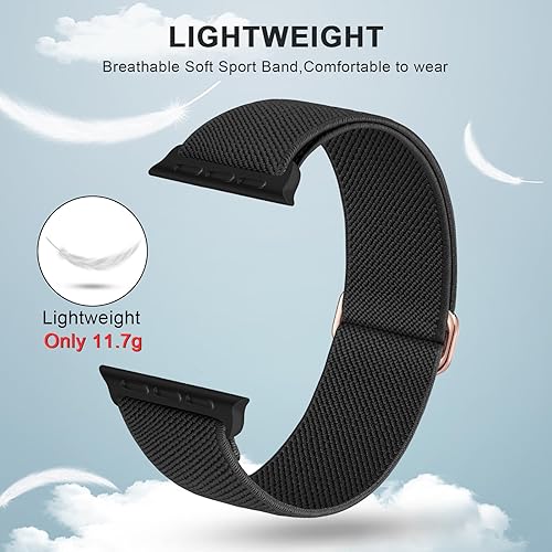 Miniatura 3 de TreasureMax Paquete de 4 correas elásticas Solo Loop compatibles con Apple Watch de 1.496 pulgadas, 1.575 pulgadas, 1.614 pulgadas, 1.654 pulgadas,