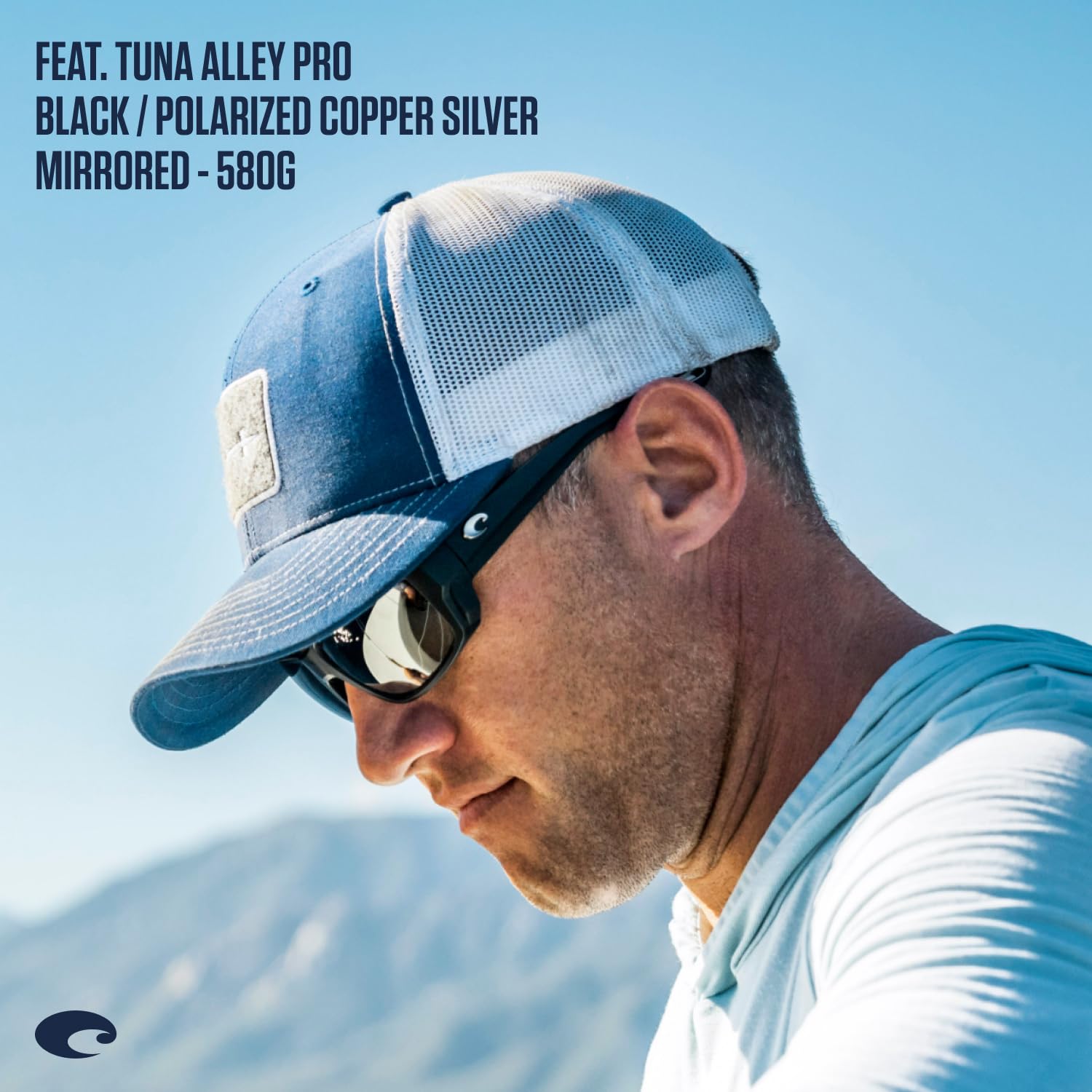 Costa Del Mar Tuna Alley Pro Sonnenbrille, matt Schildkröte/Grün verspiegelt, polarisiert, 580G, 60 mm, Matte Schildkröte, grün verspiegelt, polarisiert, 580 g, 60 mm
