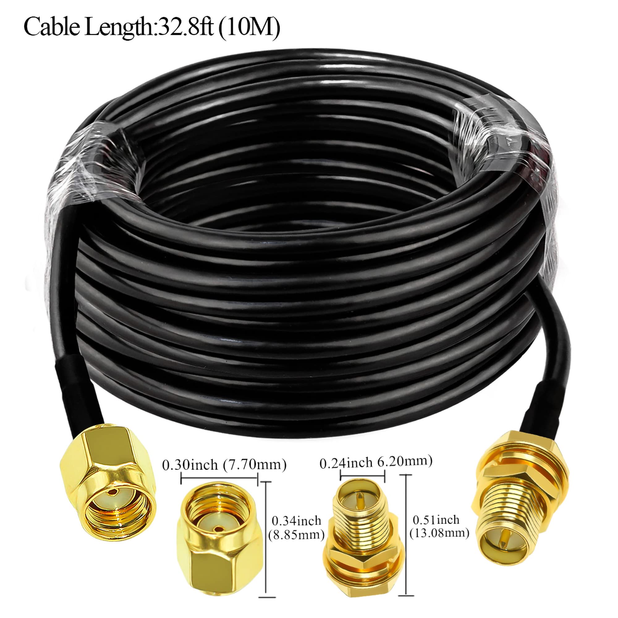 Cavo Prolunga SMA Maschio-maschio RG58 – 1 M, 50 Ohm, Bassa Perdita, Per Antenna WiFi, 4G, 5G, LTE, GPS E SDR