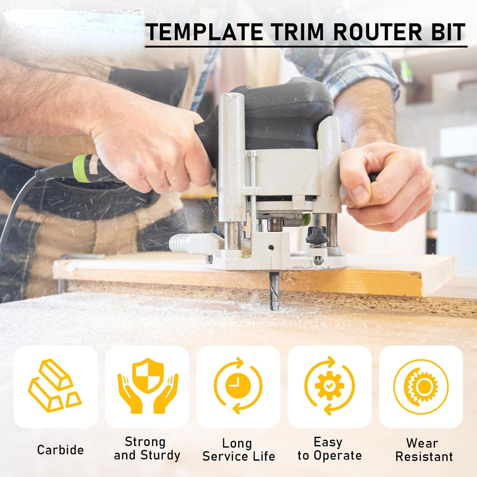 Garosa Bib Router a Filo Bit di Compressione in Carburo Bit per il Taglio in Legno su Particelle di Bordo Mdf in Compensato