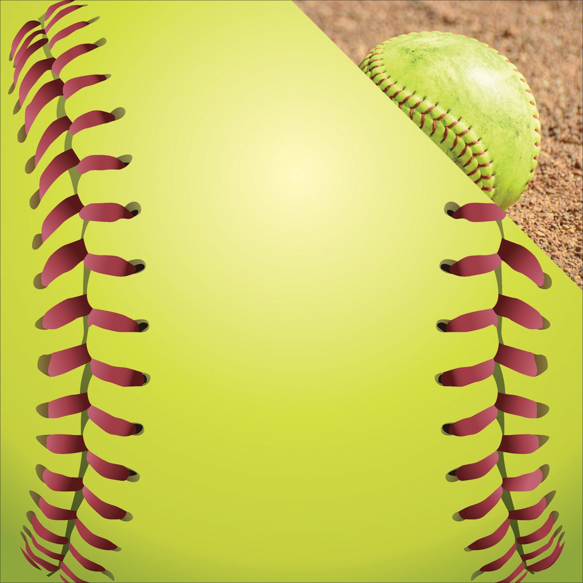 Papier cartonné 30x30 cm Let's Play Softball pour création d'albums