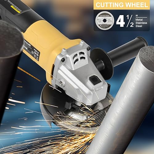 Miniatura 3 de Amoladora angular, amoladora angular con cable de 4.0 amperios y 4-12 pulgadas, 12000 RPM con muelas de rectificado y corte, disco de solapa y mango