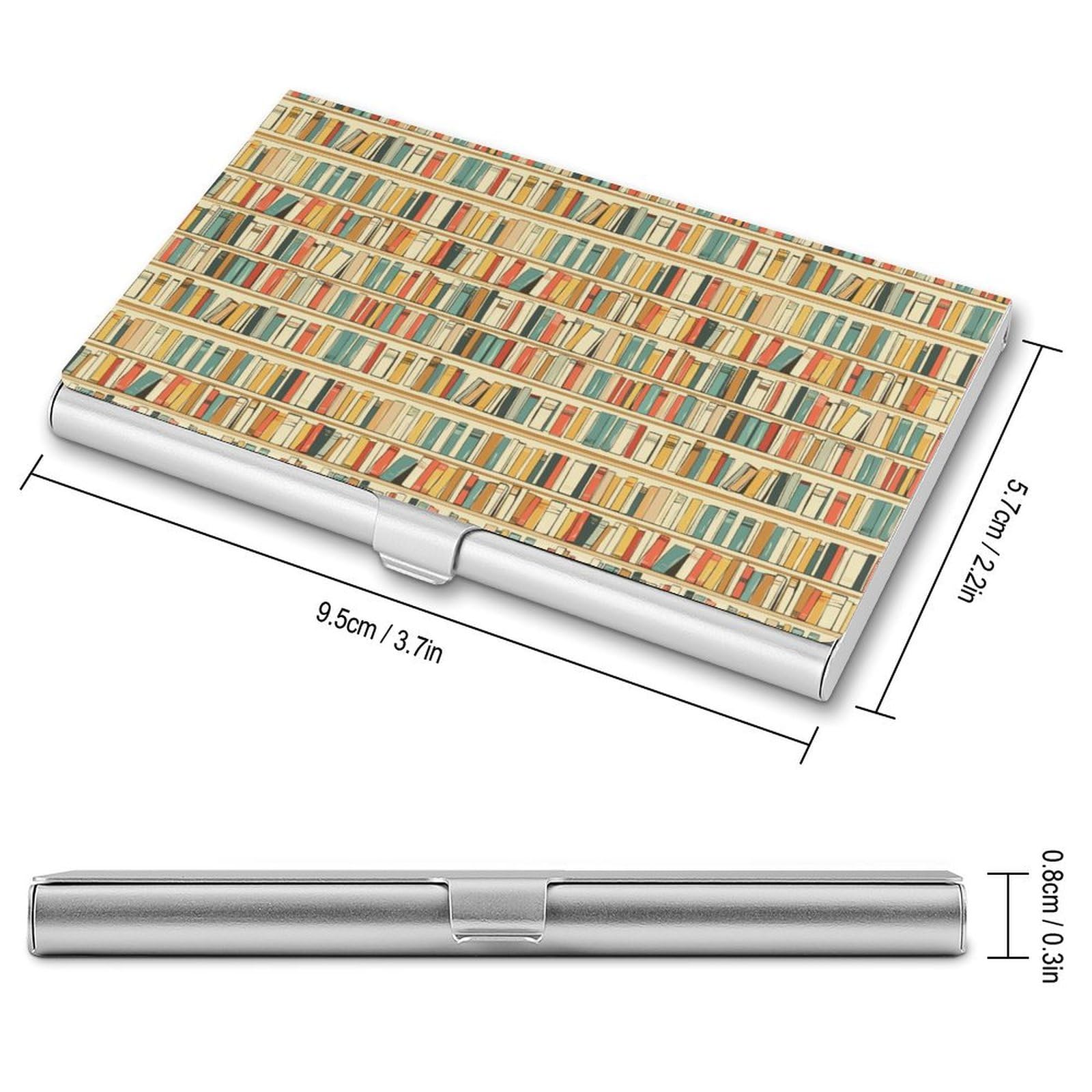 DULAHR Bookshelf Business Card Holder Pocket Business Card Case Metal Case Name Card Holder Men Women