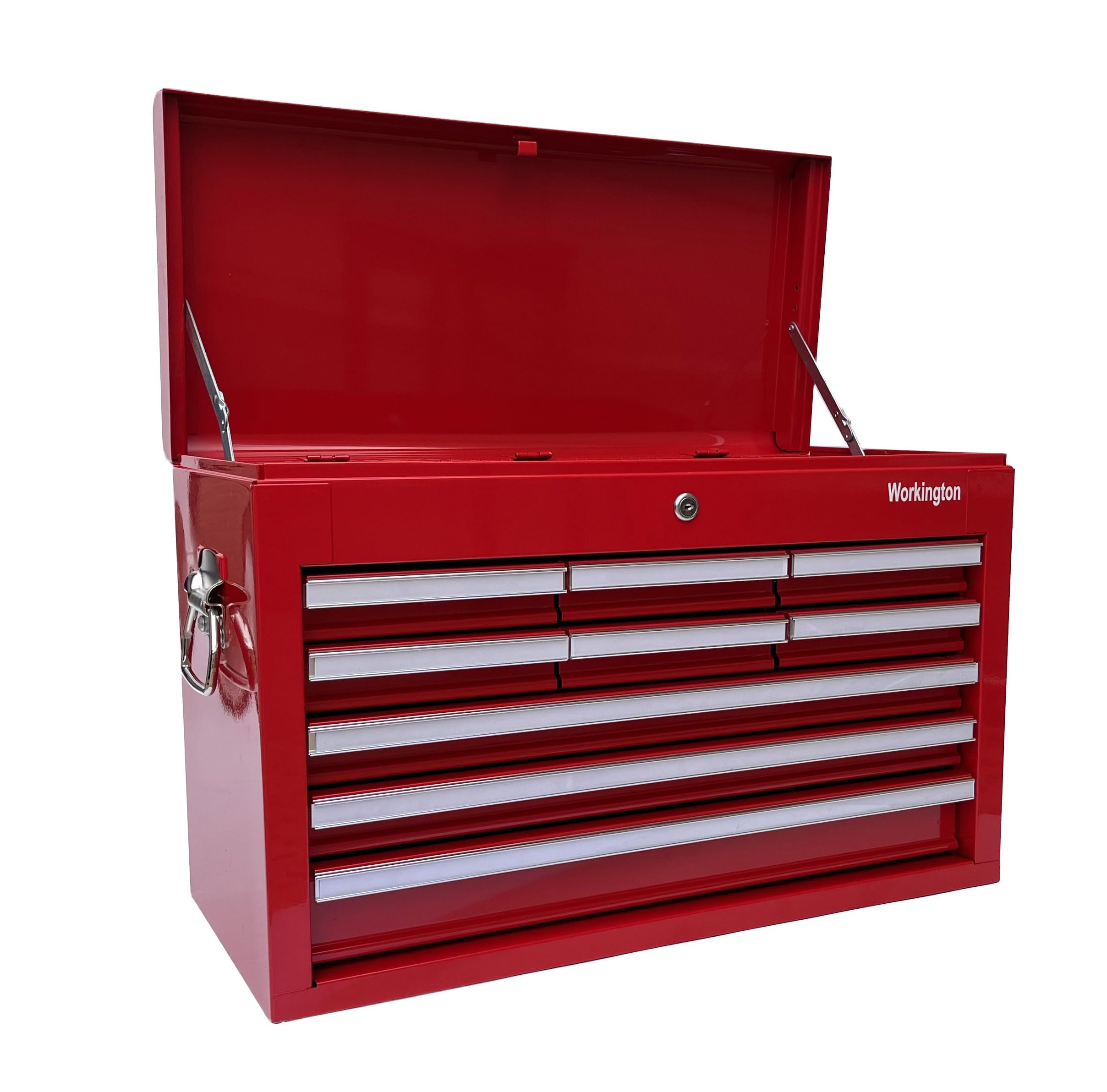 Workington Caja de herramientas profesional industrial portátil de metal con 9 cajones, armario de herramientas de 26 pulgadas con 9 cajones con rodamientos de bolas, organizador de herramientas de