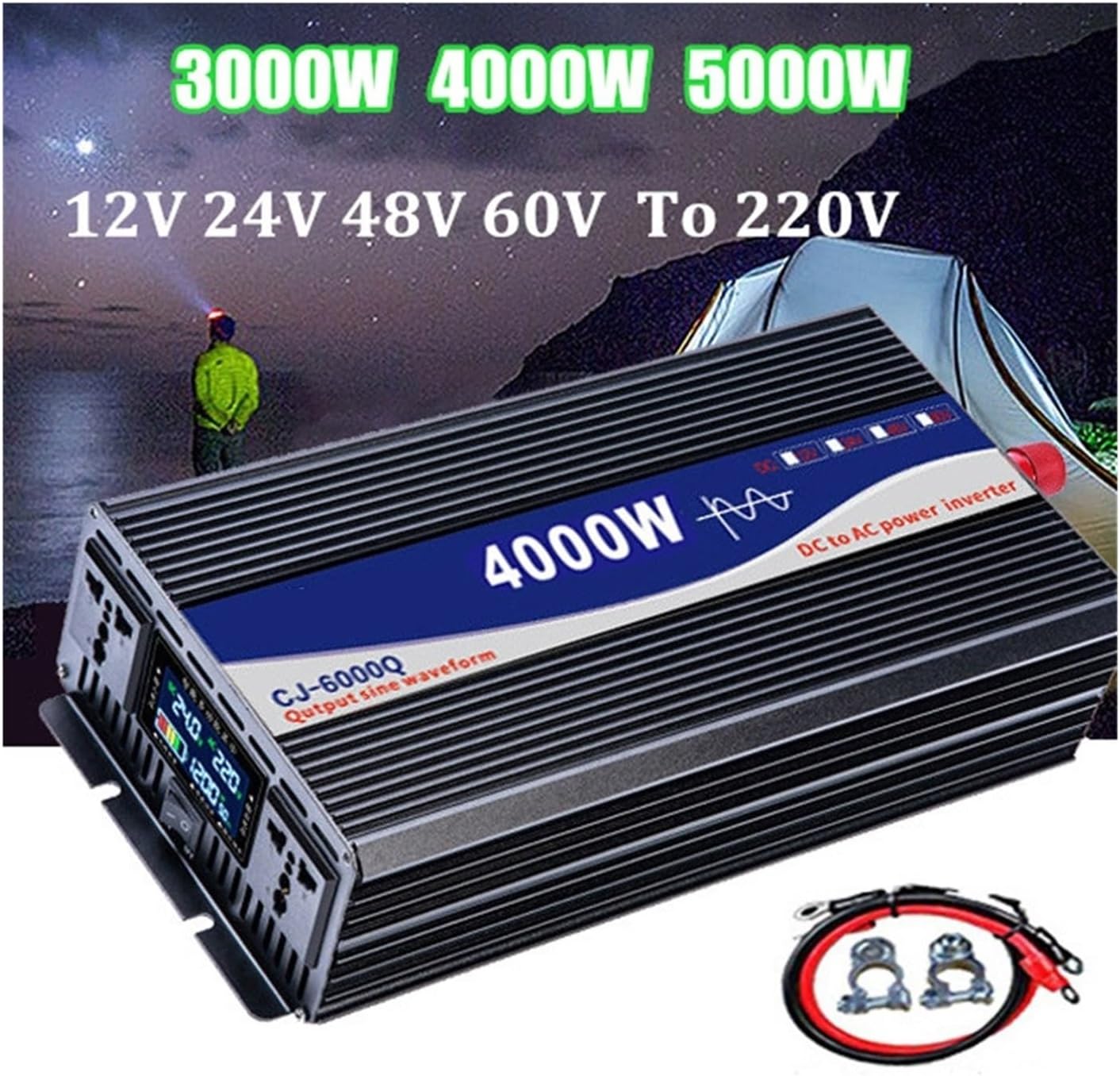 3000W/4000W/5000W Inverter 12V 24V 48V to AC 220V Converters 50HZ 60HZ Power Inverter(4000W,60V_220V(50HZ)_Universal)(3000w,24V-220V(50HZ)-Universal)
