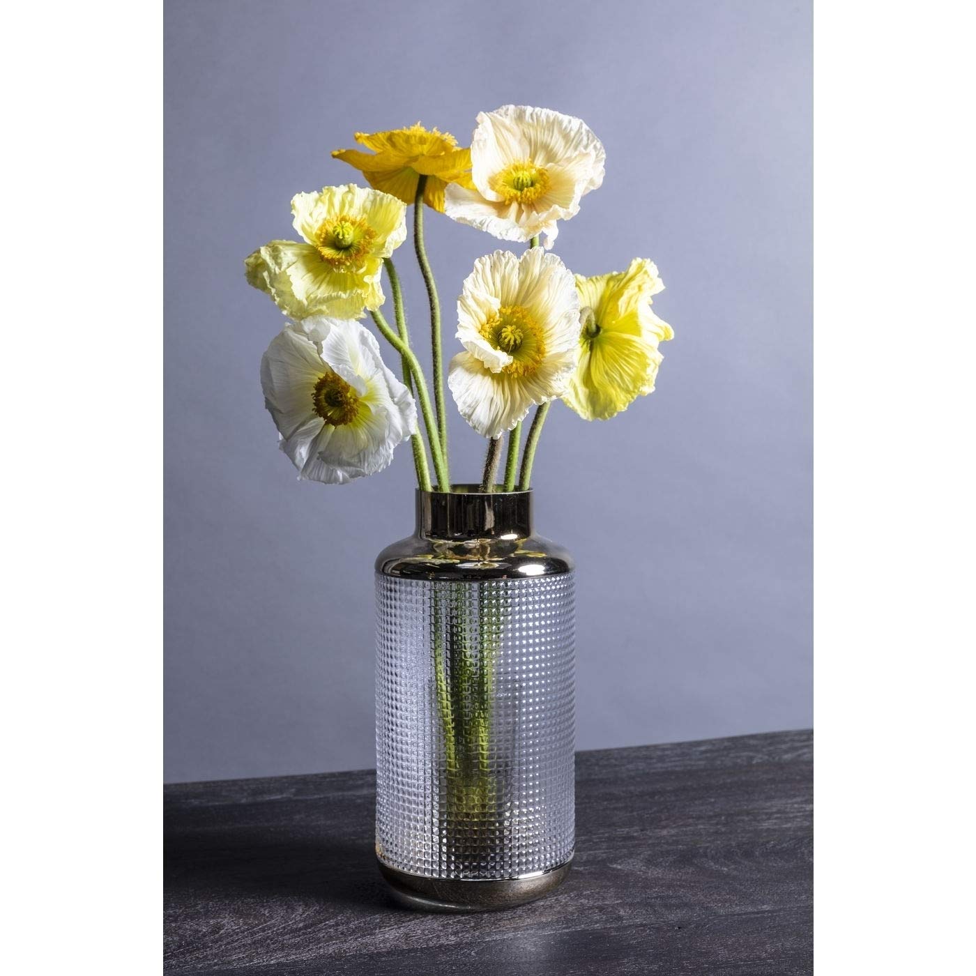 Kare Vase La Noble, Height 30 Cm, Glass, Gold/Clear, Handmade