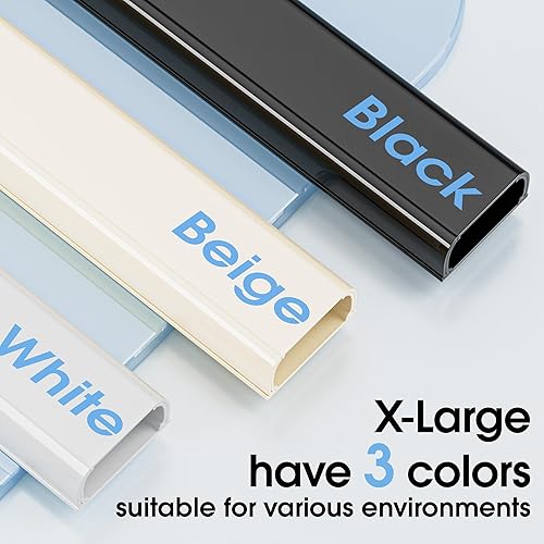 Miniatura 5 de Ocultador de cable grande – Ocultador de cable de 47 pulgadas para TV en la pared, ocultador de cables pintable, kit de organización de cables XL