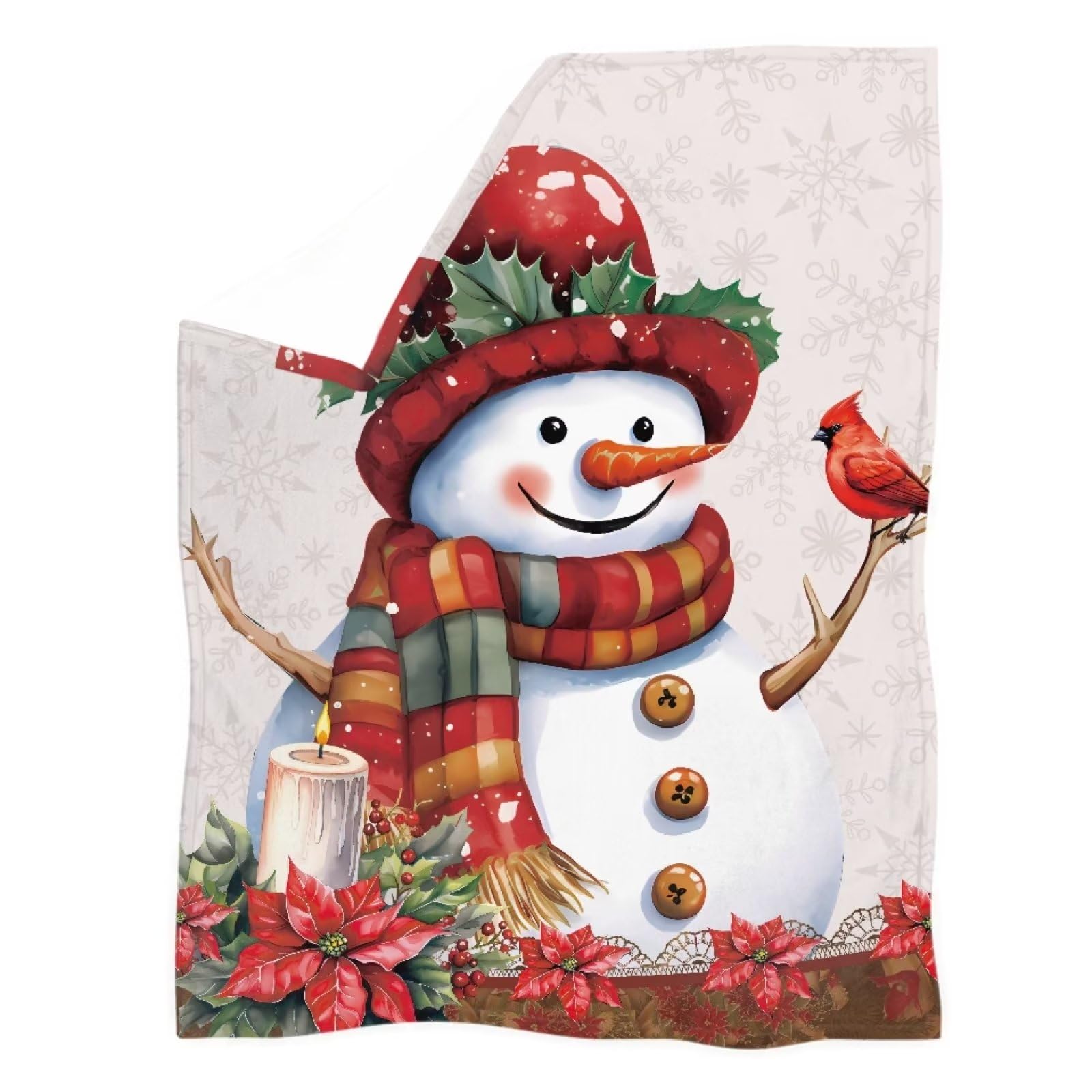 chaqlin Christmas Throw Blanket for Kids Adult,Cute Snowman Print Sofa Bed Couch Lightweight Christmas Decorations Throws Cover for Indoor Outdoor Beach Sofa Chair Blanket Gifts — image 1