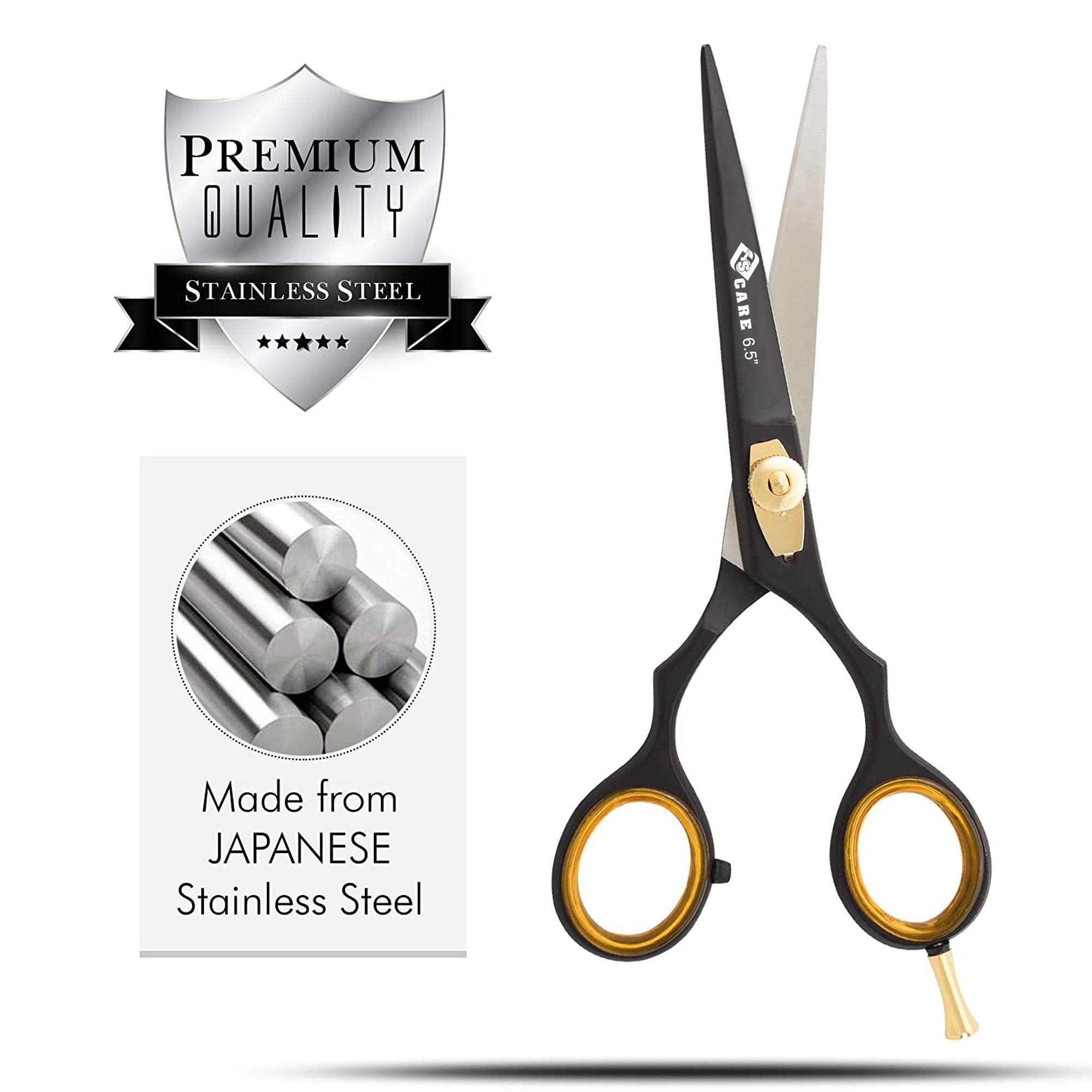 YSCARE Forbici Da Parrucchiere Forbici Affilate Premium in Acciaio Inox Da per Il Taglio Dei Capelli Ideali per Parrucchieri Barbieri uomini (Dritto, 6.5)