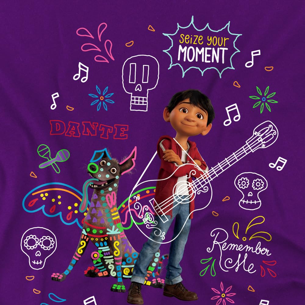 Coco Coco Miguel and Dante with Movie Quotes and Colorful Doodles Unisex Kids T Shirt Camisa Unisex niños (Pack de 1)
