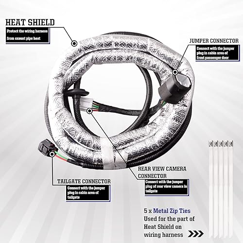 Miniatura 4 de Cerradura eléctrica para portón trasero con arnés de cableado compatible con Toyota Tacoma Extended Cab 2019-21 de 6 pies, caja de camioneta, cabina