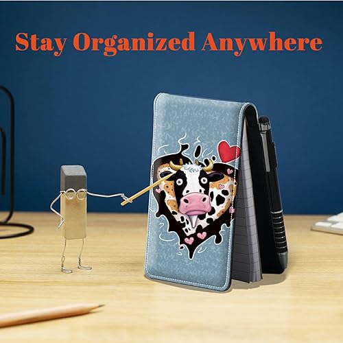 Miniatura 3 de Juego de 4 soportes para bloc de notas de tamaño de bolsillo, de piel sintética, mini bloc de notas con 2 bloc de notas pequeños y lápiz capacitivo,