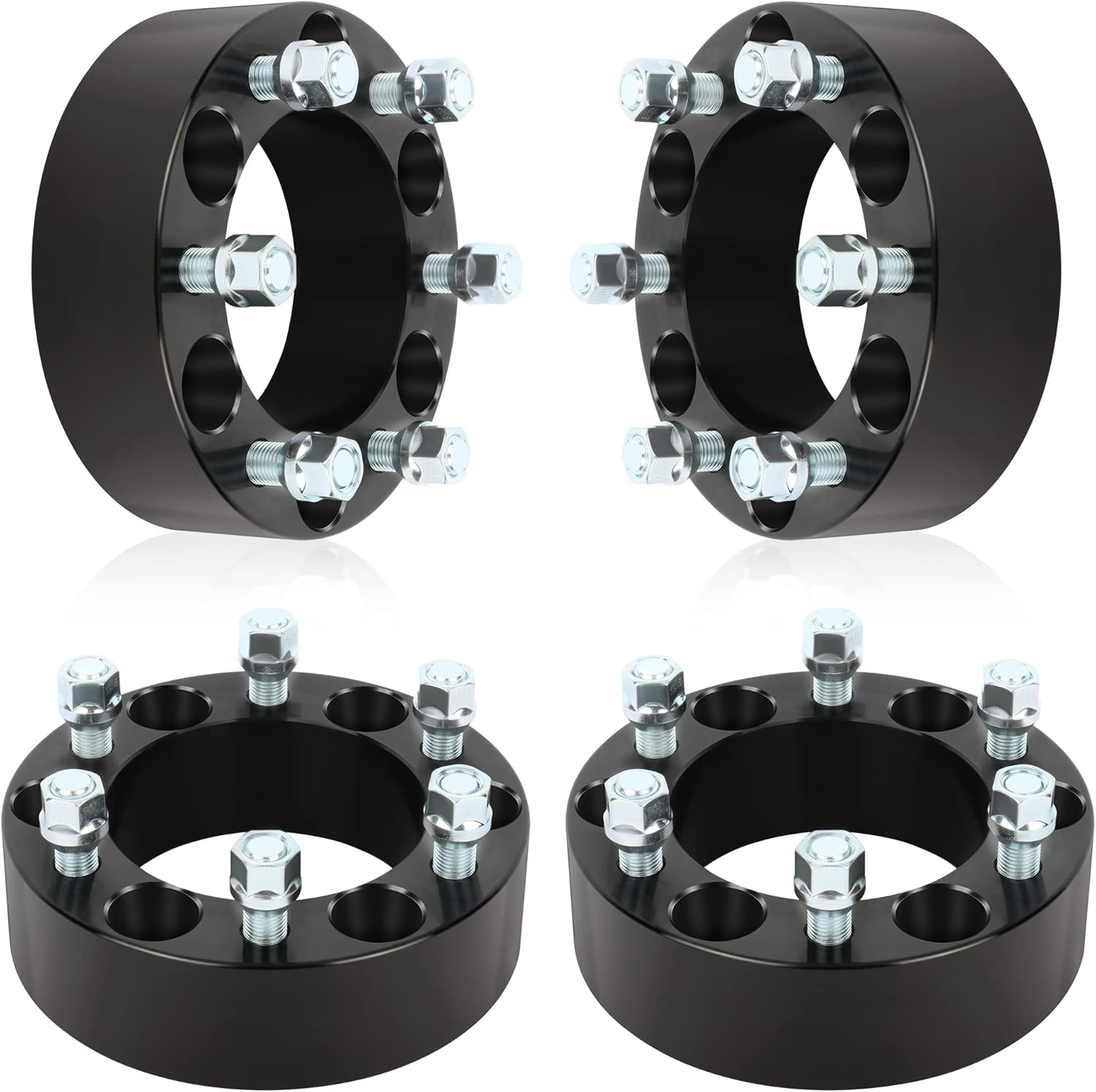 4Pcs 2 inch 6x5.5 to 6x5.5 Wheel Spacers 6x139.7 to 6x139.7 Bore 108mm 14x1.5 Studs 6 Lug Wheel Adapters fits for Chevrolet for Silverado 1500 for Tahoe for Express 1500 for Sierra Yukon