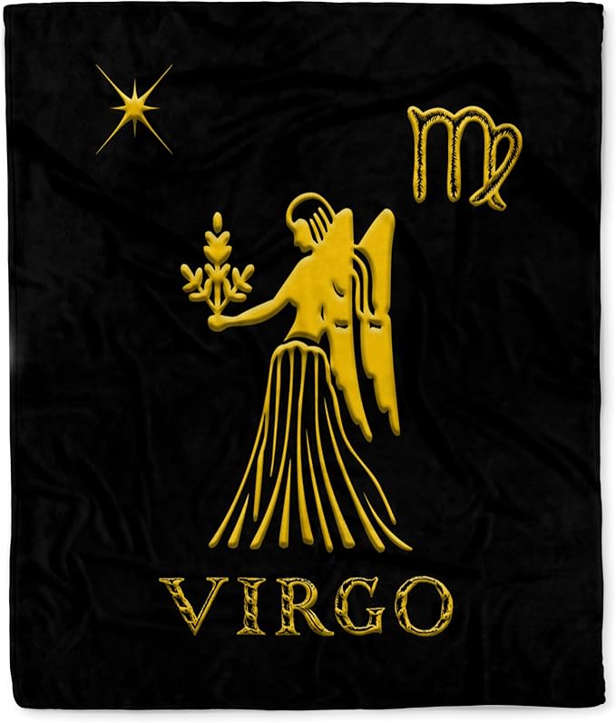 3dRose Virgo Zodiac Symbol. Image of a Woman, a Star and a Sign. Gift, Charm Silktouch Minky Blanket