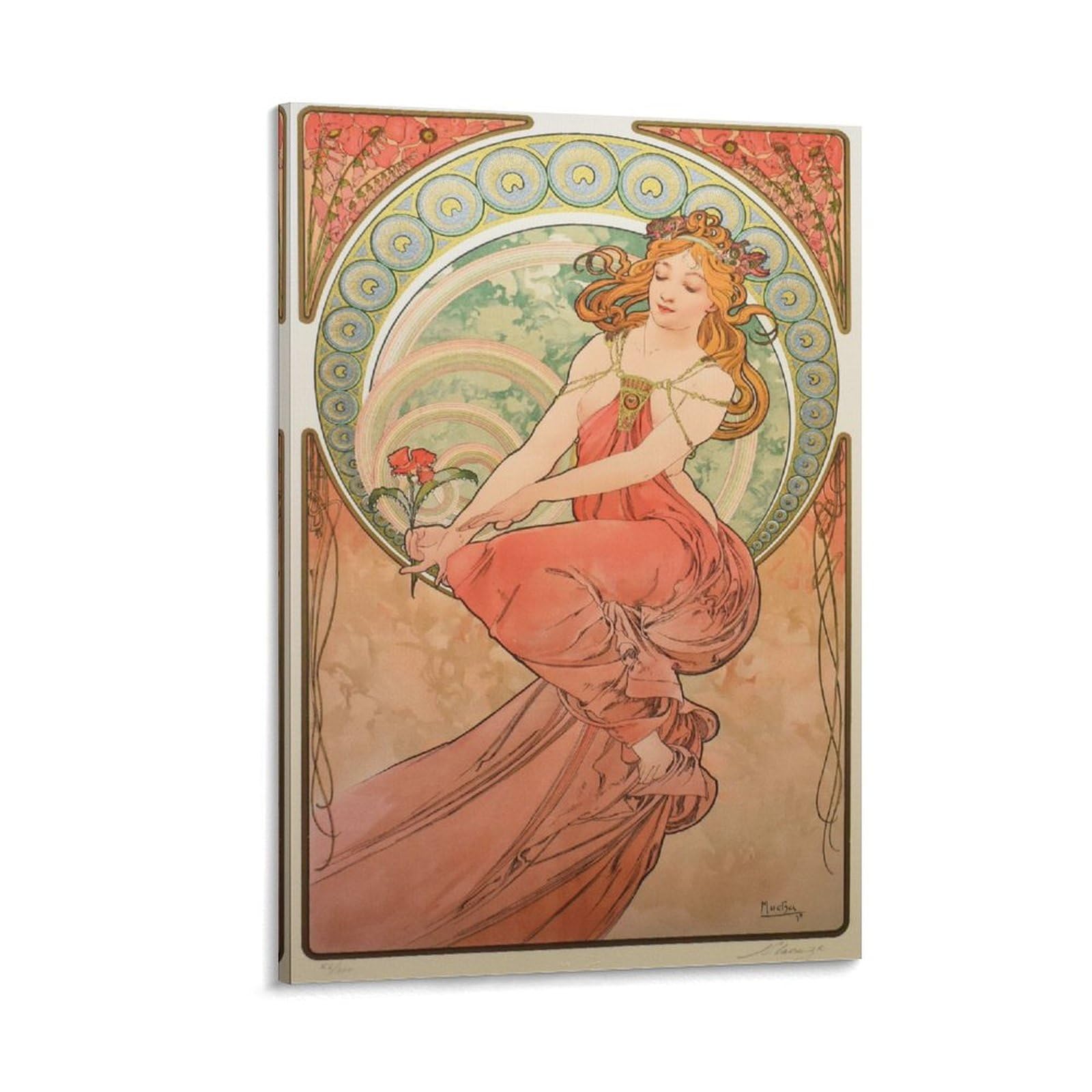 Alphonse Mucha Poster Vintage Woman Portrait Canvas Painting Canvas Art Poster And Wall Art Picture Print Modern Family Decor Posters 08x12inch(20x30cm)