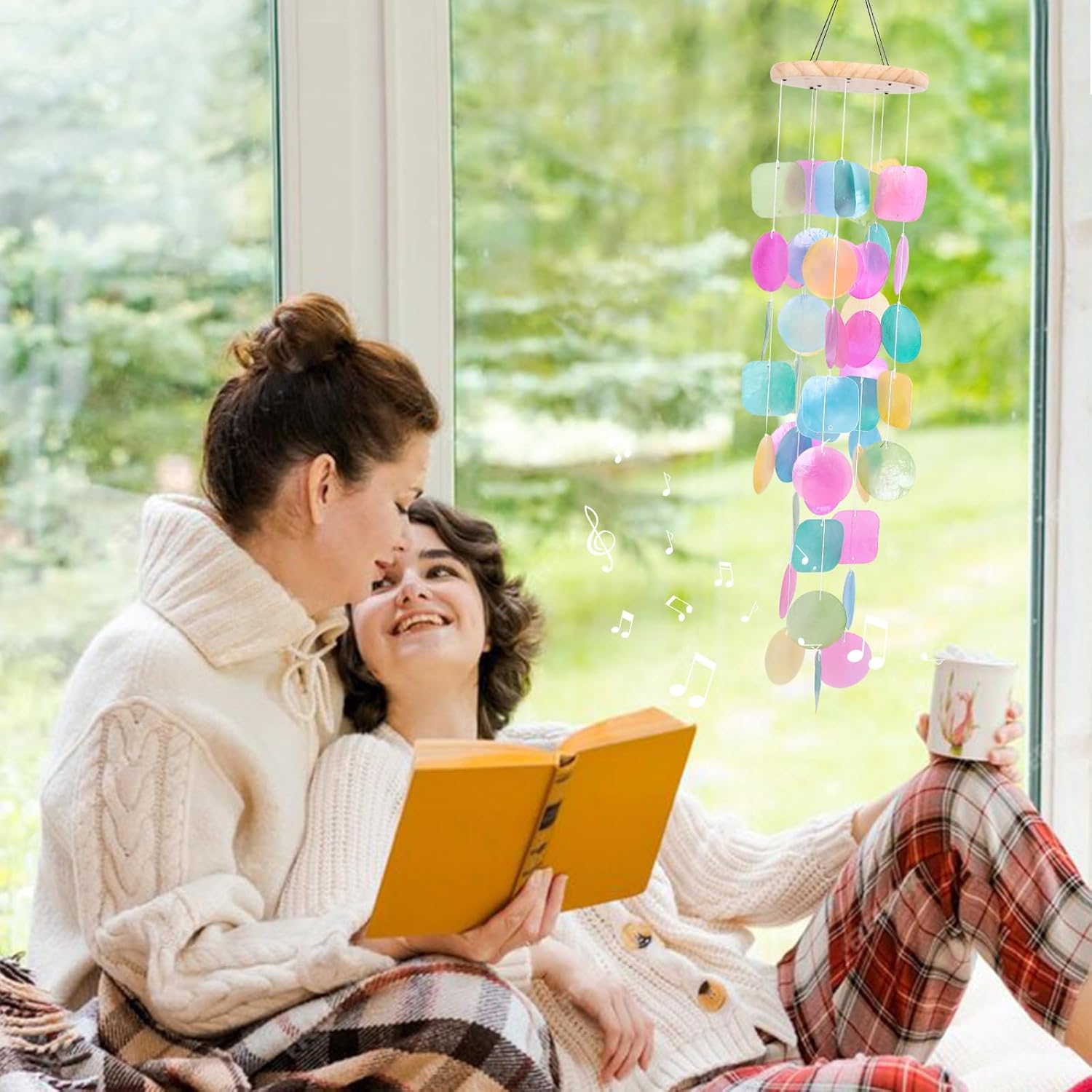 MUMTOP Shell Wind Chimes for Outside Clearance, Tropical Colorful Capiz Shell Wind Chime for Patio,Indoor,Outdoor,Garden,Yard,Coastal,Beach Decor or Gifts for Women,Girl - Image 7