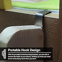 Vista 5 de Escalera para litera de 3 escalones, 4 escalones, 5 escalones, para personas pesadas, escaleras de madera con soporte de ganchos y pies Natural