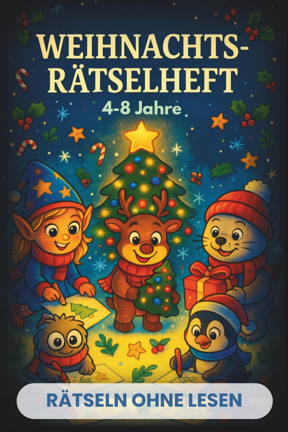 Mein erstes Weihnachts-Rätselheft 4-8 Jahre: Rätselheft Weihnachten für Kinder im Kindergarten, Vorschule und 1. Klasse – Weihnachten ohne Tablet, ... – Rätselspaß für die Ferien und unterwegs)