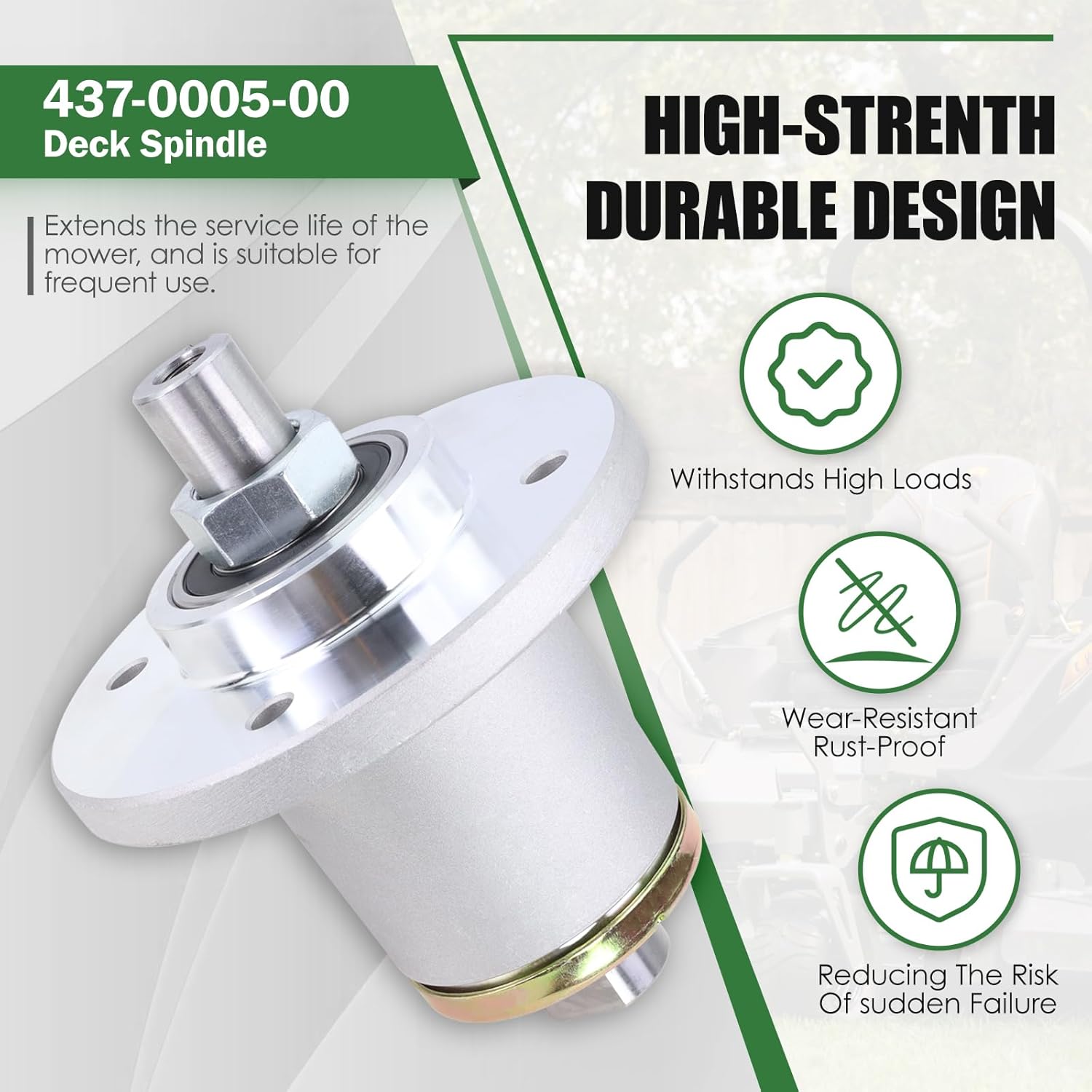 437-0005-00 Mower Deck Spindle Assembly Compatible with Spartan Mowers RT RZ SRT Pro HD XD XDe 2016-2022 for 54 61 72 Inch Decks Replace# 437000500