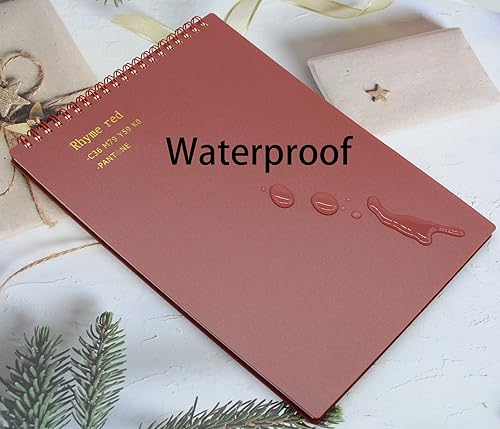 Miniatura 7 de Yansanido Cuaderno de espiral encuadernado superior, 4 piezas B5 de tapa dura de plástico grueso de 0.276 in, con rayas universitarias, 4 colores,