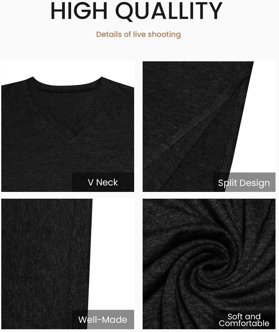 Wkior Women's Summer Maxi Dress Loose Casual Long Dress Color Block Short Sleeve Split Maxi Dresses(S-2XL) - Image 8